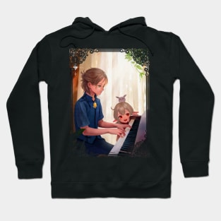 Albedo and Klee playing Piano Hoodie